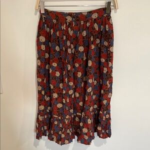 ANDREA ODICINI Women's Silk Maxi Floral Skirt Size US 6 In Multi